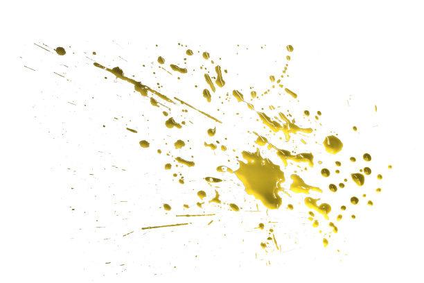 特写金滴孤立在白色的背景，抽象的图案图片下载