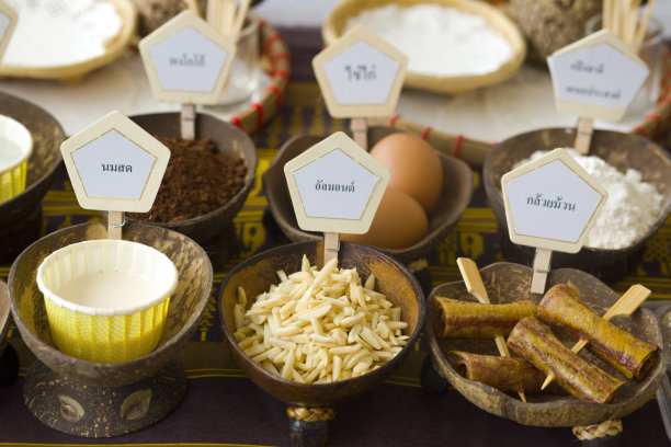 自制泰式干香蕉巧克力的原料图片下载