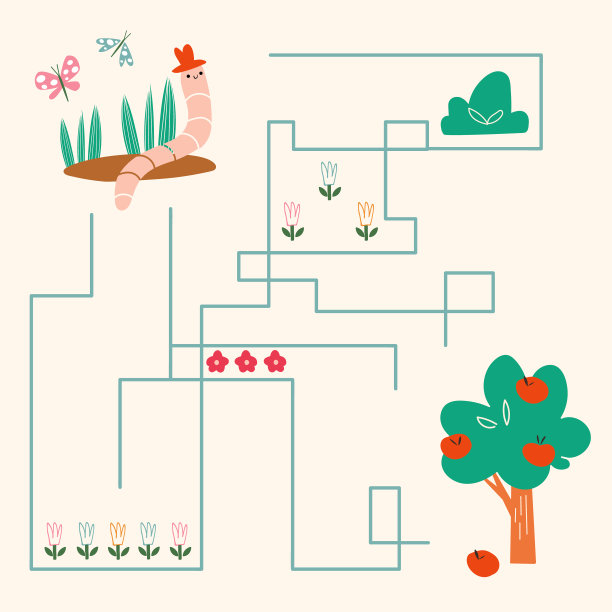 孩子们的有趣迷宫。图片下载