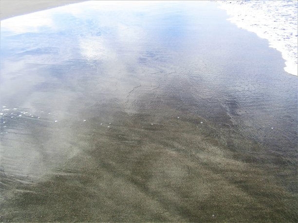 日本。7月。湿沙的倒影。图片下载