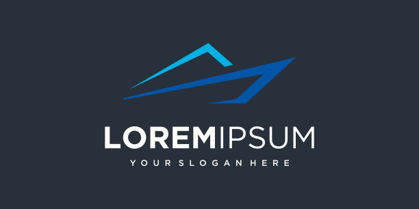 具有波浪元素的创意快艇。船标志设计模板矢量。图片下载