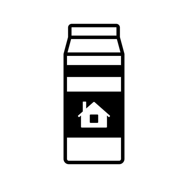 牛奶盒图标。黑色轮廓线轮廓。前侧视图。可编辑的中风。矢量简单的平面图形说明。白色背景上的孤立物体。隔离。图片下载