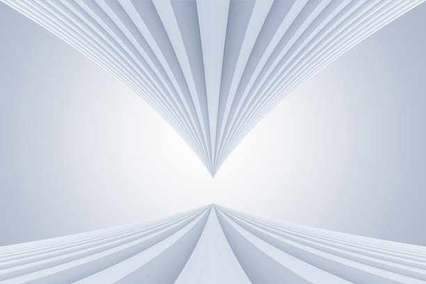 白色的建筑线条延伸并汇聚在一起，以3D形式呈现。图片下载
