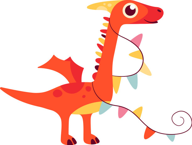 带着彩旗的生日恐龙图片下载