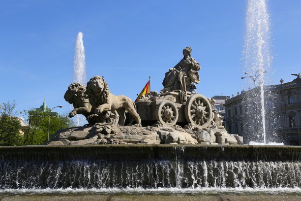 西班牙马德里西贝勒斯广场的西贝勒斯喷泉图片下载