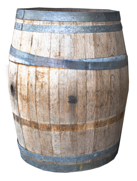 白色背景的大木桶，孤立无援图片下载