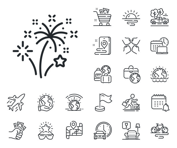 烟花线图标烟花敬礼标志图片下载