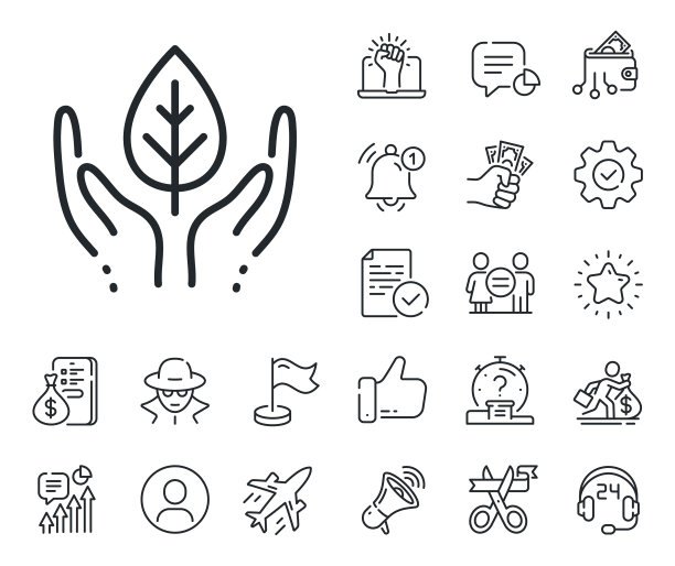 公平贸易线图标生物化妆品标志有机图片下载