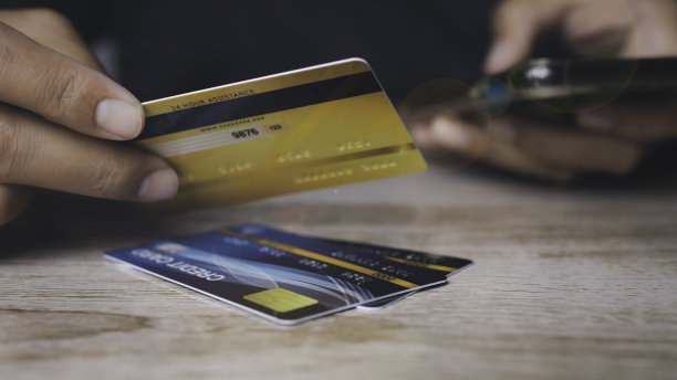 网上购物通过信用卡进行网上购物支付电子商务。图片下载