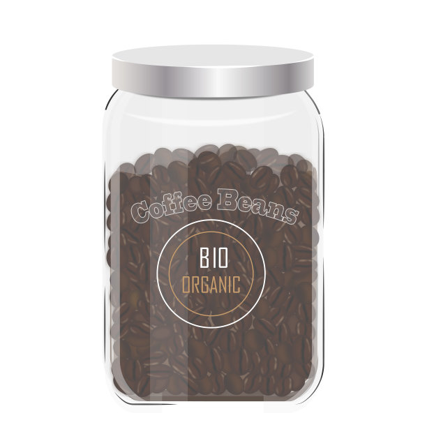 玻璃罐的咖啡豆图片下载