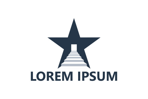 楼梯星标志模板设计向量图片下载