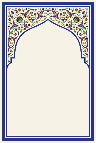 阿拉伯花框架为您的设计。传统伊斯兰设计。图片下载