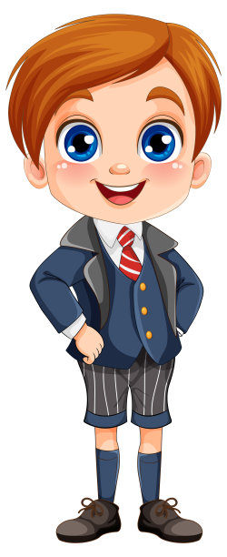 穿制服的男生卡通人物图片下载