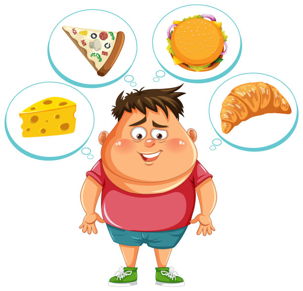 超重男子考虑快餐图片下载