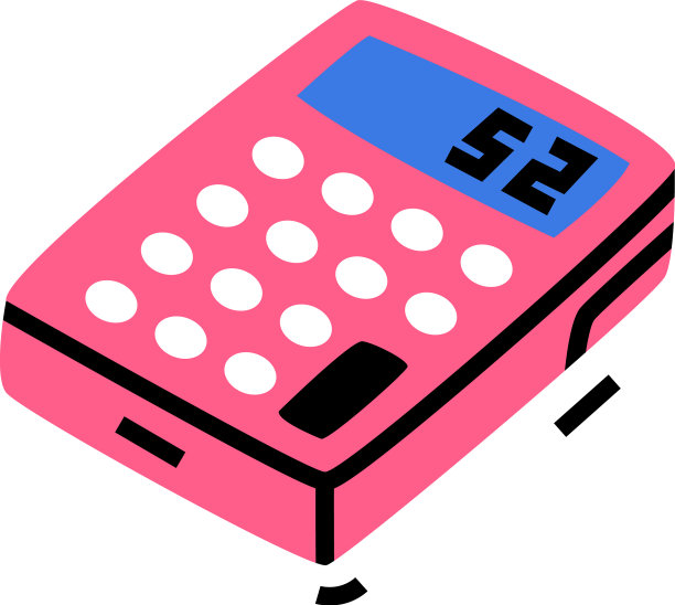 粉红色计算器作为学校的基本项目图片下载