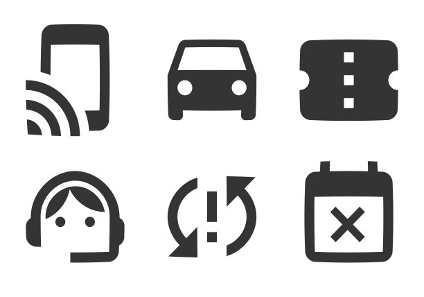 一组6个图标通知。线图标集合。简单的设置。线性图标集。图片下载