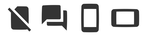 一套4个图标通信。细线图标的矢量插图。简单的设置。线性图标集。图片下载