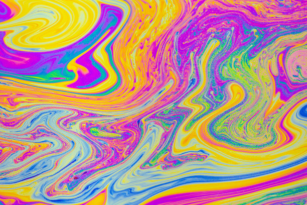 迷幻的彩色图案背景。肥皂泡的微距照片图片下载