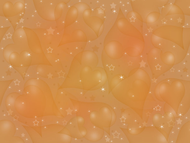 金色的心在柔和的米色背景上。无缝模式。图片下载