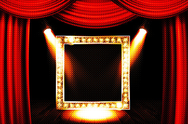 电影风格的金色框架图片下载