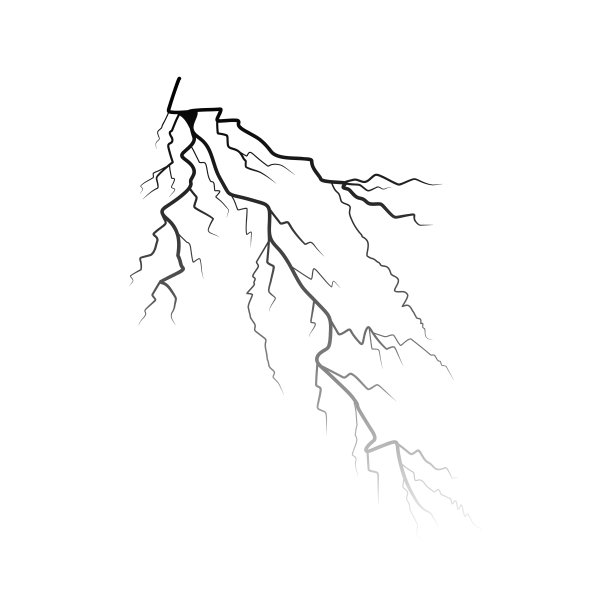 闪电的剪影。图片下载