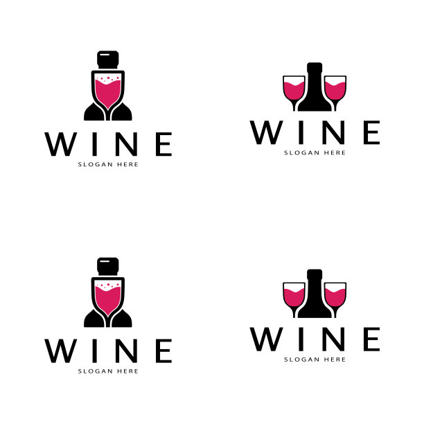葡萄酒标志设计模板。图标矢量的矢量插图图片下载