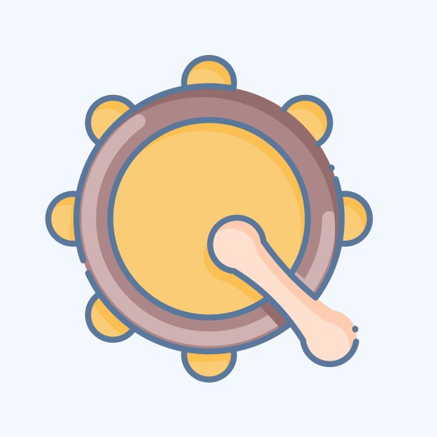 图标宝思兰鼓。与凯尔特符号有关的。涂鸦风格。简单的设计可编辑。简单的说明图片下载