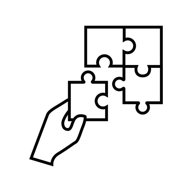 拼图线图标，标志矢量图片下载