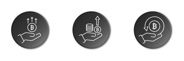 手中的比特币象形图。比特币增长图标。手中的硬币。金融增长图标。手和利润符号。商业。线性矢量图。图片下载