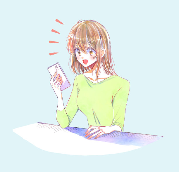 一个快乐地操作智能手机的女人图片下载