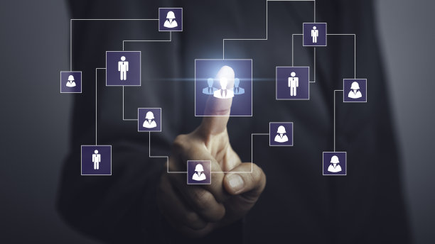 企业层级公司结构概念。业务流程计划和工作流程自动化流程图。虚拟屏幕思维导图或组织图。成员之间的秩序关系或从属关系图片下载