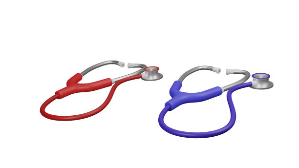 3d渲染听诊器用于聆听心脏或肺部内部产生的声音，单独的白色背景插图图片下载