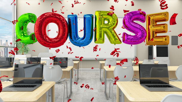 现代教室里的课程信气球图片下载