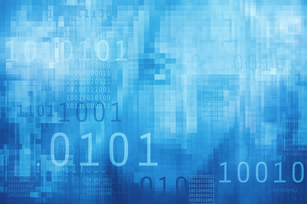 人工智能-数字实体-像素化的脸-抽象的蓝色未来背景图片下载