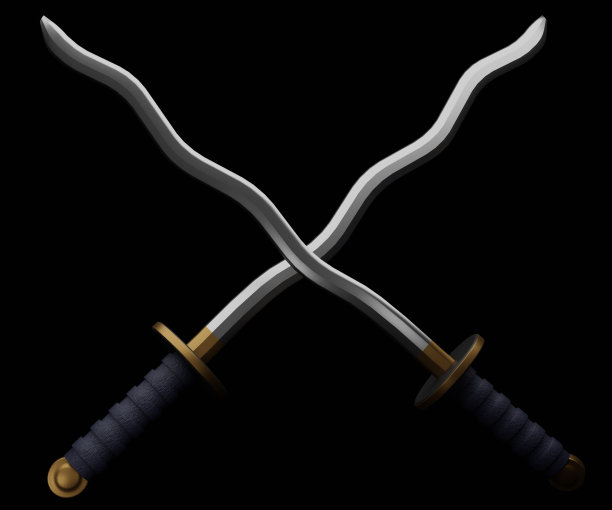 受kirs启发的孤立扭曲的武士刀图片下载
