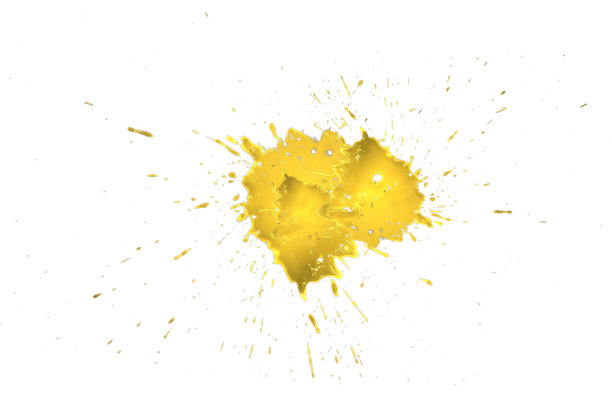 特写金滴孤立在白色的背景，抽象的图案图片下载