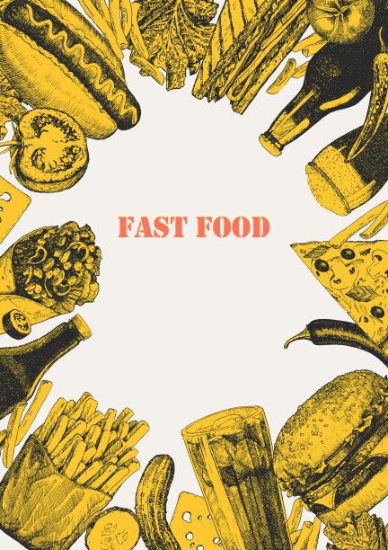 快餐菜单。图片下载