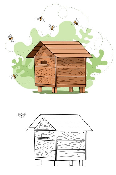 木制蜂巢矢量插图隔离在白色背景上图片下载