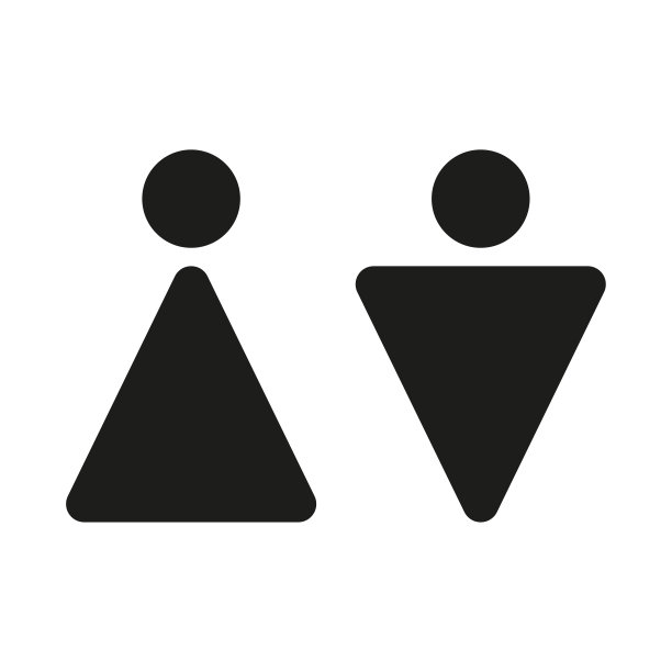 男人和女人三角图标。女孩和男孩是象形文字。洗手间有男女标示。矢量插图。股票的形象。图片下载