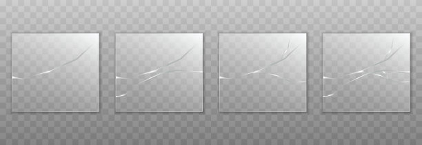 一组矢量破碎的玻璃。破碎的玻璃。窗户破裂，表面。破碎的玻璃。图片下载