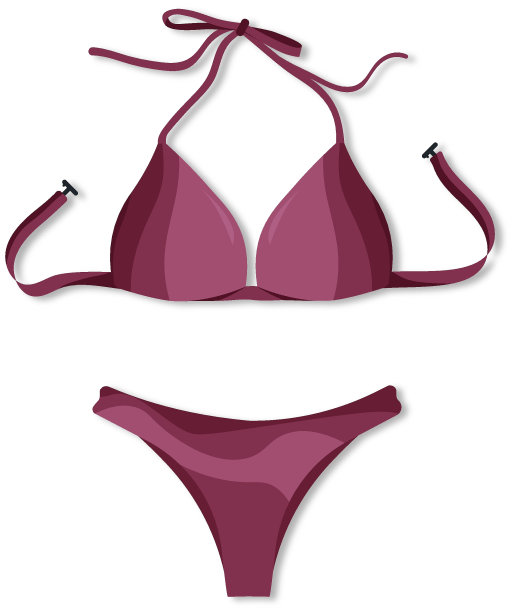 女性时尚的泳衣，图标，为网站，矢量插图，沙滩泳衣。图片下载