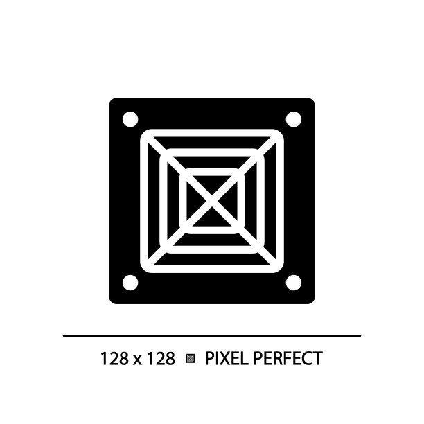 吊顶空调黑色象形图标图片下载