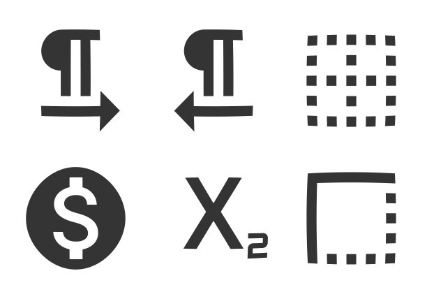 一组6个图标编辑器。细线图标的矢量插图。设置质量图标。线性图标集。图片下载