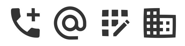 一套4个图标通信。现代细线图标。简单的设置。手机和网页。图片下载