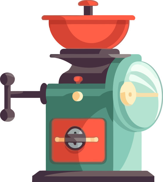 现磨咖啡豆在古董咖啡研磨机图片下载