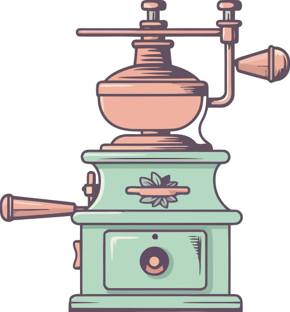 老式咖啡研磨机孤立机械图片下载