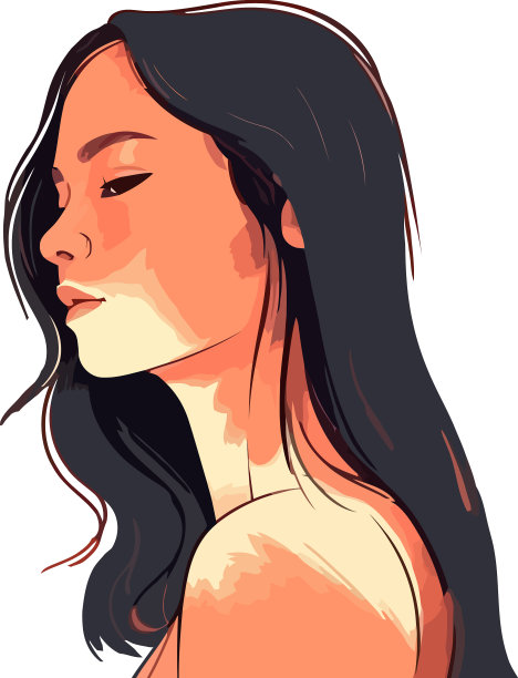 漂亮的年轻女子，棕色长发图片下载