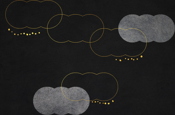 黑色和纸，金色云天景观图案图片下载