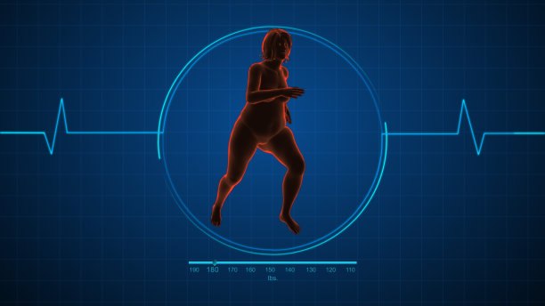 一个跑步的超重女人的插图图片下载