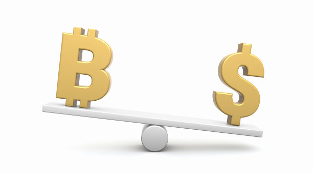 比特币对美元货币兑换孤立的白色背景。货币兑换图片下载